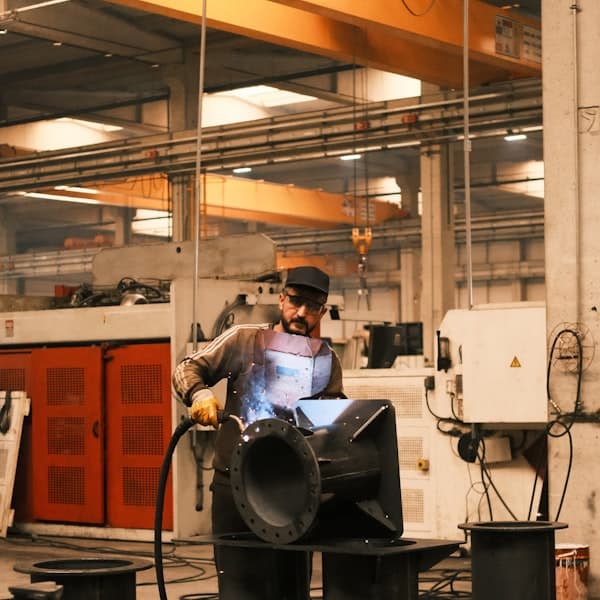 Metal production inside a working factory