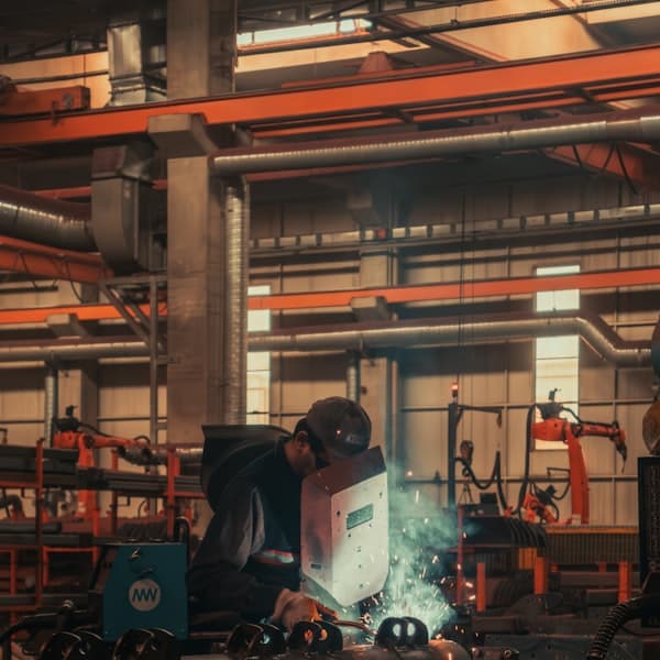 Metal production inside a working factory