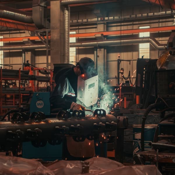 Metal production inside a working factory