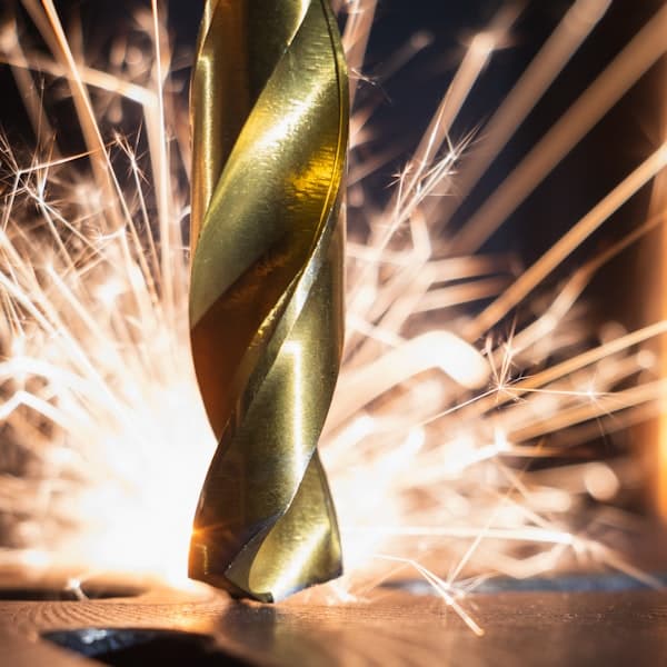 A CNC machining centre cutting metal stock