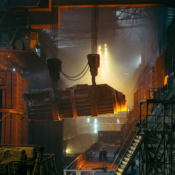 Metal production inside a working factory